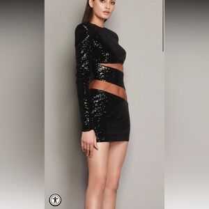 Bronx & Banco sequined dress with sheer mesh insets